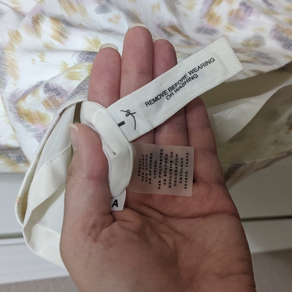 Ann Taylor Linen Blend White Print Dress Size 4 NWT - Picture 9 of 9